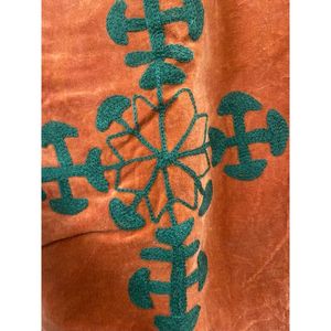 Hand Embroidered <b>Velvet</b> Knitted Cotton Breathable <b>Jacket</b> <b>Women</b> Mandarin Collar Full Sleeve Floral Pattern Open Front - Product Image 5