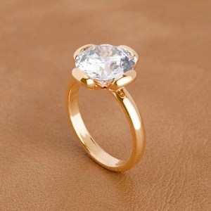Anillo de Oro Sólido de 14K con Diamante Cultivado en Laboratorio de 2.01 CT, Corte Redondo, Estilo Floral, para Mujer, Regalo de Boda o Fiesta para Novias - Product Image 1