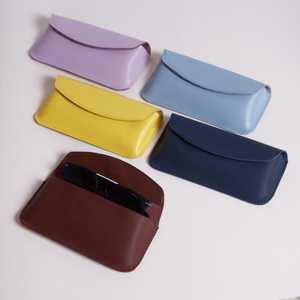 Luxury Genuine Leather Glasses Pouch Soft Cowhide Case Slim Handmade Travel <b>Sunglasses</b> Cover Spectacles Bag LGC-0140 - Product Image 2
