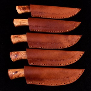 Mejor Precio Cuchillo de Hoja Fija de Acero de Damasco Dustline Commodities, Lote Surtido con Funda de Cuero, Hecho a Mano, para Camping, Fácil de Transportar - Product Image 4