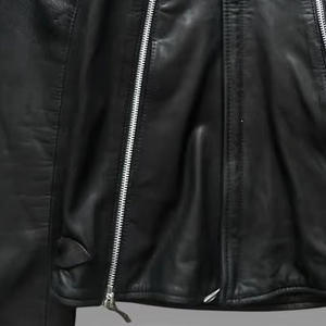 Men's <b>Black</b> PU Leather Moto <b>Jacket</b> Stand Collar Zipper Closure Solid Color Biker Style Casual Outerwear - Product Image 3