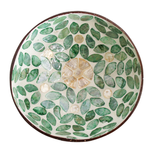 Cuenco de Coco con Laca Negra Brillante - Incrustaciones de Mosaico Dorado - Decoración Moderna y Elegante - Product Image 1