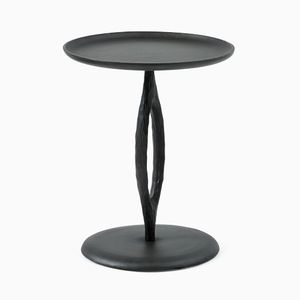Hammered Brass Accent Side <b>Table</b> with Sleek <b>Round</b> Top and Tapered Base Perfect for Modern Home Decor Furniture - Product Image 5
