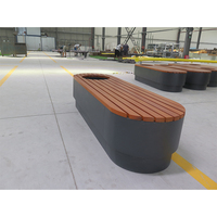 Banc en bois d'extérieur durable, design pot de fleurs, fourni par l'usine, pour usage public en parc