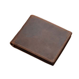 Portefeuille unisexe rétro de luxe en cuir véritable vintage, options de longueur courte ou longue, couleur unie, antivol, portefeuille pour homme - Product Image 3