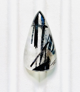Cuarzo Rutilado Negro Natural de Alta Calidad, Cabujón de Formas Mixtas, Piedra Preciosa Semipreciosa para Joyería - Product Image 1
