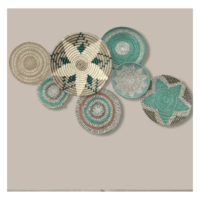 Decoración Boho de Seagrass para Colgar en la Pared, Hecha a Mano con Material de Seagrass Trenzado para Exhibición y Decoración de Arte Mural, Hecho en Vietnam