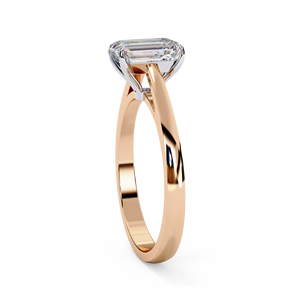 แหวนเพชรทรงเอเมอรัลด์ 1 กะรัต เพชรเลี้ยงในห้องปฏิบัติการ ทองคำแท้ 14K แหวนแบบคลาสสิกประดับเพชรรอบวง สำหรับหมั้น แต่งงาน ครบรอบ พร้อมวงแหวนซ่อนแบบฮาโล - Product Image 6