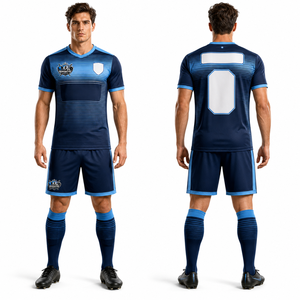 <b>Soccer</b> Team Uniform Jersey And Shorts Full Color Sublimation Micro Mesh Fabric Custom Name Number Comfortable Sportswear - Product Image 1