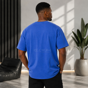 Camiseta de Algodón Azul Extra Grande para Hombre de Cosh International con Estampado de Llama con Pedrería, Estilo Casual Urbano, Manga Corta, Cuello Redondo - Product Image 4