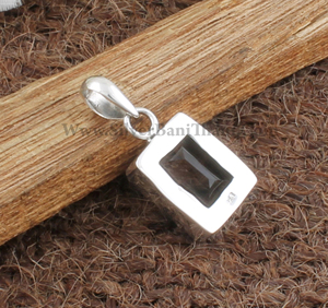 Venta al por mayor de dijes vintage de cuarzo ahumado natural con engaste de bisel, joyería de plata de ley 925, precio de mayoreo, directo de fábrica - Product Image 5