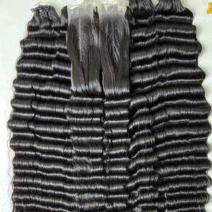 ผมต่อแบบ Remy สำหรับต่อผมลอนผมสำหรับต่อแบบดิบผมลอนคลื่นลึก100% จากเวียดนาม - Product Image 1