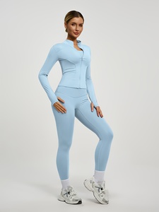 Ensemble de vêtements de sport pour femmes Atlaset, trois pièces, vêtements de sport sans couture, soutien-gorge de sport, leggings taille haute, veste, logo personnalisé OEM - Product Image 3