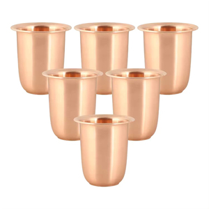 Vaso de cobre puro de aspecto elegante para agua, vaso decorado grande personalizado para uso en bares y para beber. - Product Image 1