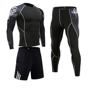 Ropa Deportiva de Compresión al por Mayor para Exteriores, con Logotipo Personalizado, Sólida, para Entrenamiento, Fitness, Yoga, Poliéster, 2 Piezas, Impermeable, de Secado Rápido - Product Image 3