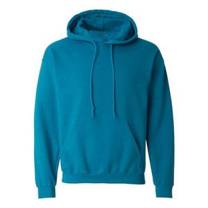 Sweat-shirt à capuche classique pour homme en coton molletonné épais, respirant, avec broderie 3D, cordon de serrage et poche, couleur saphir antique - Product Image 3