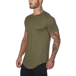 T-shirt décontracté à manches courtes en polyester et coton pour homme, respirant, col rond, coupe classique, personnalisable avec logo, vente en gros - Product Image 1