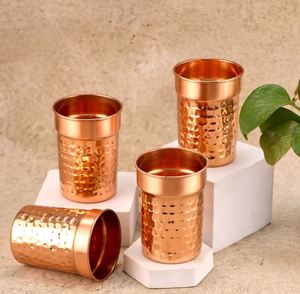Gobelets en cuivre personnalisables avec logo, gobelets métalliques pour eau, jus, cocktails, durables, réutilisables, articles de bar pour entreprises. - Product Image 4