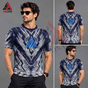 เสื้อยืดแขนสั้นพิมพ์ลายซับลิเมชั่นสำหรับผู้ชาย AGSH ลายเรียบ แห้งเร็ว ทรงปกติ สปอร์ต คอกลม โพลีเอสเตอร์ 100% - Product Image 3