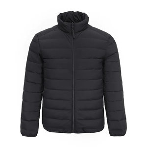 Men's High Quality Puffer <b>Jacket</b> <b>Winter</b> Formal Style Stand Patchwork Hooded Zipper Closure Windproof OEM Custom for Sleek Warmth - Product Image 3