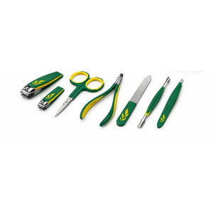 Kit de Manicura y Pedicura 7 en 1, Verde Amarillo Floral, Herramientas de Acero Inoxidable con Estuche de Viaje con Cierre - Product Image 3