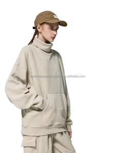 Sweat à capuche col roulé personnalisé en polaire 320G pour homme – Nouvelle collection automne-hiver 2026 - Product Image 3