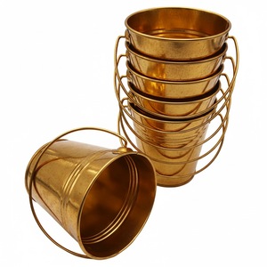 Pot de fleurs en métal Royal Look, finition cuivre, durable, pour jardin, plantes vertes, décoration extérieure, seau en fer - Product Image 5