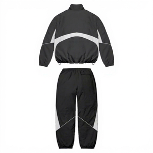 Conjunto Deportivo Personalizado para Hombre, Rayas Blancas y Negras, 100% Poliéster, Secado Rápido, para Invierno, con Logotipo Frontal, Fabricante OEM/ODM - Product Image 4