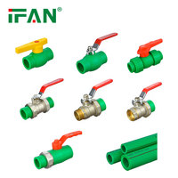 IFAN approvisionnement d'usine ISO 15874 raccord de tuyau PPR 20-110MM raccord PPR laiton Double Union PPR robinet à tournant sphérique