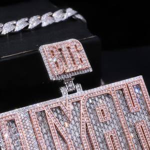 Colgante de Lujo Hiphop Personalizado de Plata 925 con Letra Inicial VVS Moissanita Iced Out Bling para Hombre, Certificado y a la Moda - Product Image 3