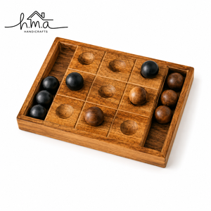 เกมกระดานติ๊กแท็กโทไม้สีทอง พร้อมตัวหมากทองเหลืองรูปกากบาทและวงแหวน รูปทรงสี่เหลี่ยม ชุดตกแต่งโต๊ะหรูหราทันสมัย - Product Image 4