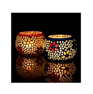 Solid Quality Glass <b>Candle</b> Holder Colorful Solid Theme Multi-Size Glass Mosaic <b>Candle</b> Holder for Home Decoration - Product Image 5