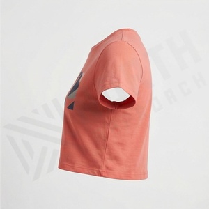 Camisetas Cortas de Algodón de Diseño Personalizado Vintage de Alta Calidad para Mujer, Ropa Deportiva Transpirable con Color Personalizado - Product Image 3