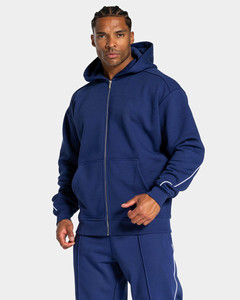 Pantalon de jogging large et droit personnalisé pour hommes avec passepoil, en mélange de coton respirant – Vente en gros de pantalons et de survêtements pour hommes - Product Image 5