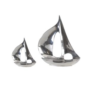 10D X 28W X 35H Sailboat Sculpture Abstract Geometric Art Decor Modern Eco-Friendly Tabletop Living Room Display Handmade Metal - Product Image 6