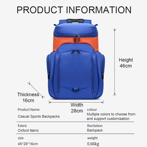 Nouveau sac à dos de football unisexe au design unique, avec fermeture éclair et rangement supplémentaire souple pour équipement de football et voyages - Product Image 2
