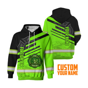 Sweat-shirts à capuche haute visibilité couleur verte, vêtements de travail de sécurité réfléchissants, logo personnalisé, sweats à capuche haute visibilité - Product Image 2