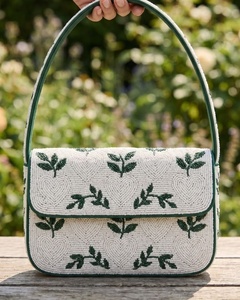 Bolso de Hombro Ecológico con Cuentas de Chile Verde Dorado, Bolso de Moda Colorido Inspirado en la Comida para Mujeres y Niñas, Bolso de Noche - Product Image 3