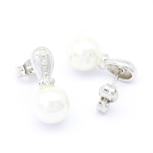 ต่างหูห้อยมุกเงินแท้ 925 ชุบโรเดียม ดีไซน์สวยหรู ผลิตตามสั่ง ราคาโรงงาน ขายดีสำหรับผู้หญิง - Product Image 4