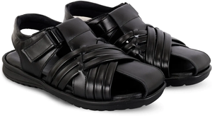 Sandalias de Piel Auténtica Negra de Primera Calidad, Punta Redonda, Sin Cordones, para Hombre, Ligeras, Transpirables, Reciclables, Duraderas, Casuales, para Exteriores - Product Image 3