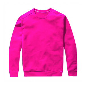 เสื้อสเวตเชิ้ตคอกลมสีชมพูสด ผ้าฟลีซเรียบ แขนยาว สวมใส่สบาย เหมาะสำหรับฤดูหนาว เสื้อผ้าลำลองสำหรับทุกเพศ สีพื้น ผ้าฝ้าย อุ่นสบาย สไตล์สตรีทแวร์ - Product Image 1