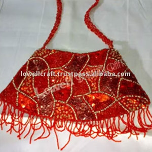 Custom Wholesale Women Fringe Hand Embroidered <b>Clutch</b> Purse Elegant Evening Bag with Gold Chain Strap Lightweight Floral Design - Product Image 4