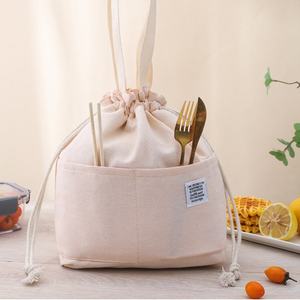 Premium Cotton <b>Canvas</b> Thermal Food Bag Waterproof Lining Picnic Pouch with Sturdy Handles for Outdoor Dining - Product Image 4