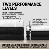 Chaussettes de sport pour hommes avec logo personnalisé, coussin de massage 3D, respirantes, en maille éponge, chaussettes de compression pour la course à pied, le fitness et le sport