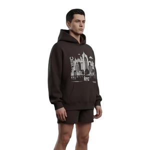 Sudaderas con capucha unisex extragrandes de otoño con cremallera, ecológicas, con logo personalizado, lisas, de algodón premium, de felpa, al por mayor - Product Image 1