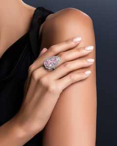 ใหม่ S925 เงินนำเข้ารูปทรงลูกแพร์ 4*7 หยดน้ำแยกสีแหวนเครื่องประดับสตรี - Product Image 3