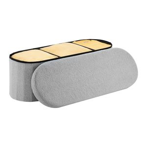 "Hotel-Grade MDF <b>Folding</b> Ottoman <b>Bench</b> with Large Teddy Fleece Storage" - Product Image 2
