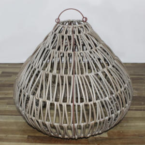 Pantalla de Mimbre Resistente para Lámpara Colgante, Forma de Gota, para Decoración de Iluminación Rústica Isleña - Product Image 1