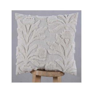 Funda de Cojín Cuadrada a Rayas con Bordado 'Stay Calm', Tejida en Lana Acrílica, Decorativa para el Hogar, Hecha a Mano - Product Image 4