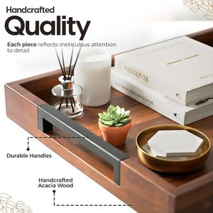 Bandeja de Madera para Servir el Desayuno, Bandeja de Madera Multiusos para Comer y Servir el Desayuno en Casa y Hoteles - Product Image 3